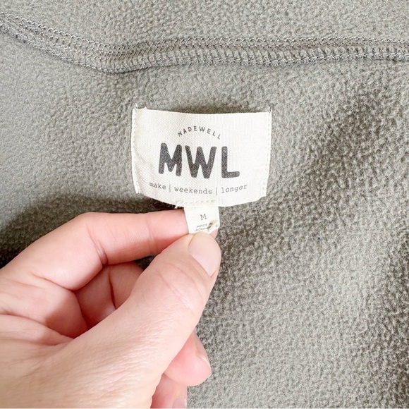 Madewell MWL Betterfleece Zip Quilted-Pocket Jacket Size Medium Pressed Sage - Picture 11 of 16